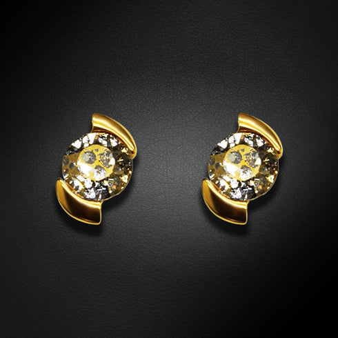 Auskarai „Pienų Kelias (Auksinė Patina)“ su Swarovski™ kristalais